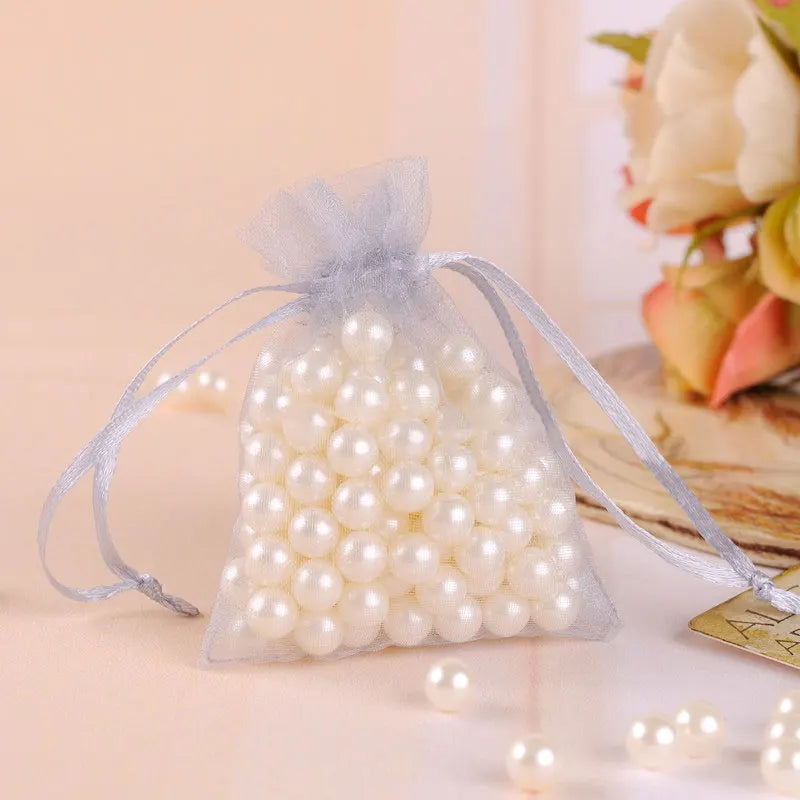 100pcs 7x9cm 10x12cm Colorful Organza Bag Packing Bag Sachet Organza Gift Bags For Jewelry Wedding Party Decor Drawstring Pouche