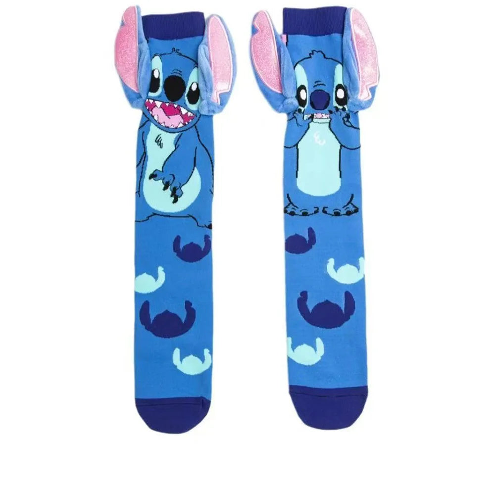 New Style Funny Disney Stitch Cartoon Anime Cartoon Character Personalized Novelty Socks Men Women Breathable Cotton Stocking