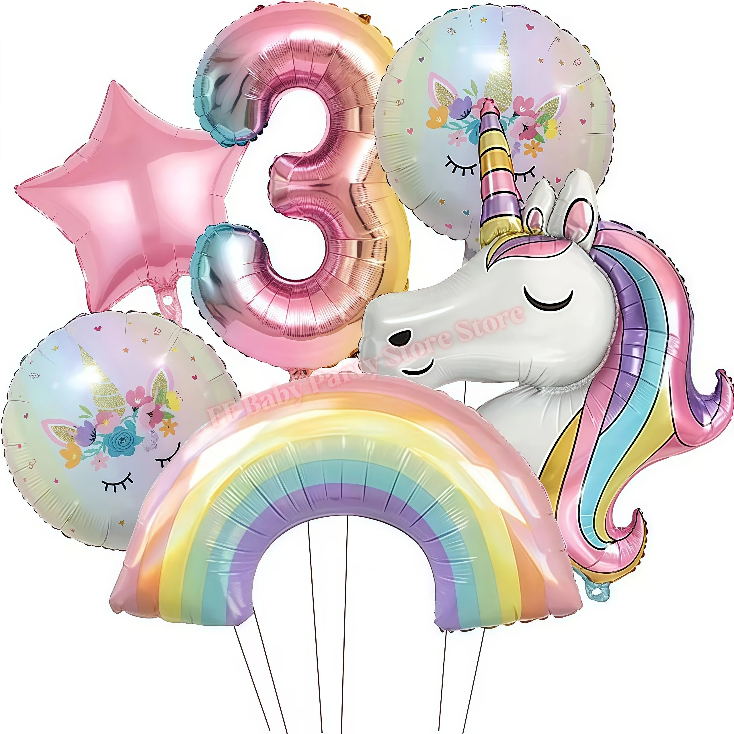 Kids Girls Unicorn Birthday Party Decoration Plate Cup Happy 1st Unicorn 3D Balloon Kid Favors Gift Wedding Baby Shower Supplies