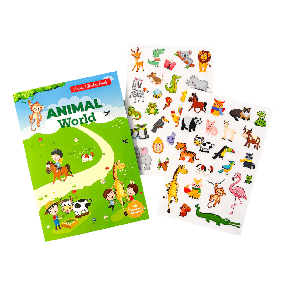 New Sticker Book Focus Potential Development Reusable Stickers Cartoon Animal Enlightenment Baby Early Education Book For Kids