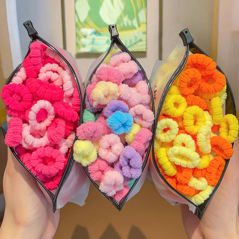 100-500pcs  Children Elastic Hair Bands Girls Colorful Hair Ties Ponytail Holder Rubber Bands Mini Scrunchie Hair Accessories
