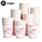 Pink Bow Cupcake Liners Coquette Bow Cupcake Wrappers Baking Cups for Baby Shower Wedding Bridal Showers Birthday Party Decors