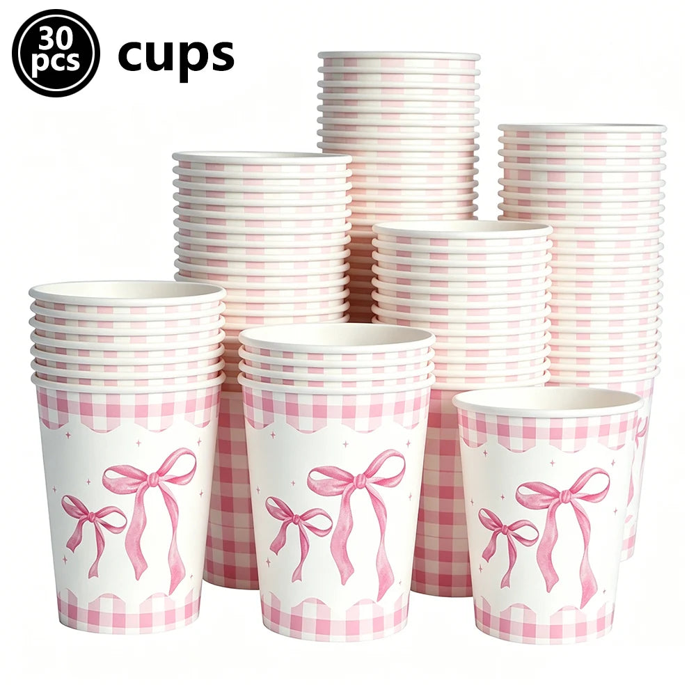 Pink Bow Cupcake Liners Coquette Bow Cupcake Wrappers Baking Cups for Baby Shower Wedding Bridal Showers Birthday Party Decors