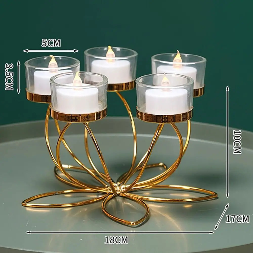 Metal Candlestick Holder Iron Candle Holders for Romantic Candlelight Dinner Props Table Decoration Retro Bedroom  Ornaments