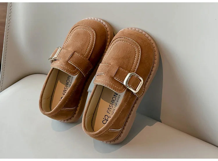 Girls Flats Spring Fall Shallow Lazy Loafers Shoes for Kids Girl Comfortable Soft Suede Sneaker Casual School Shoes Child I02111