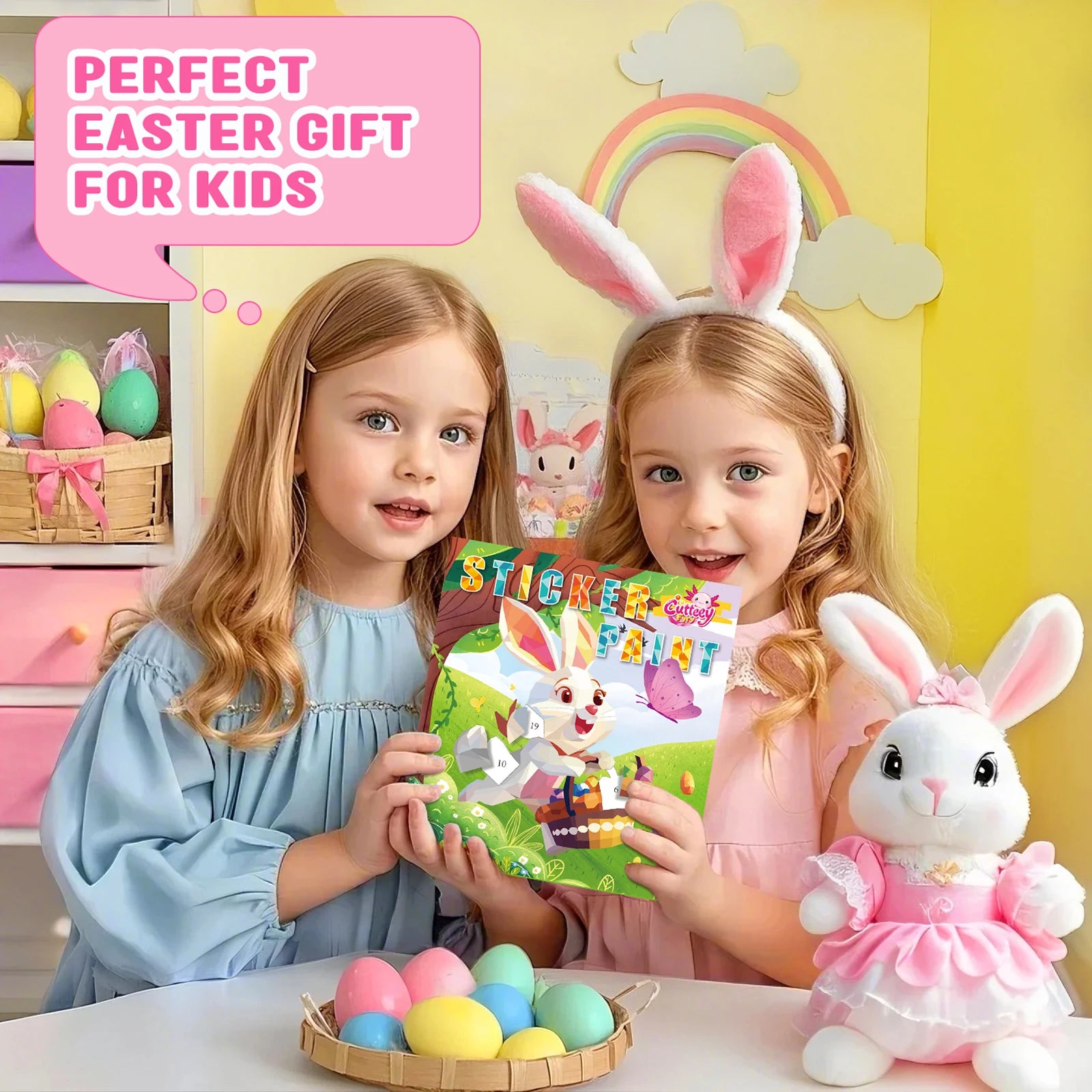 1/2PCS CutteeyFyry Sticker Book By Number Unicorn Stickers Paint Book For Kids Paint by Number Sticker Book Keep Kids Busy