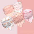 5pcs Pure Cotton Bandana Waterproof Bibs Baby Saliva Towel Triangle Scarf Newborn Boys Girls Absorbent Cloth Bib Saliva Scarf