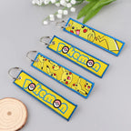 Anime Cute Animal Jet Tag Embroidery Keys Tag Women Keyring Cartoon Car Keys Fashion Jewelry Accessories Kids Gifts 1PCS