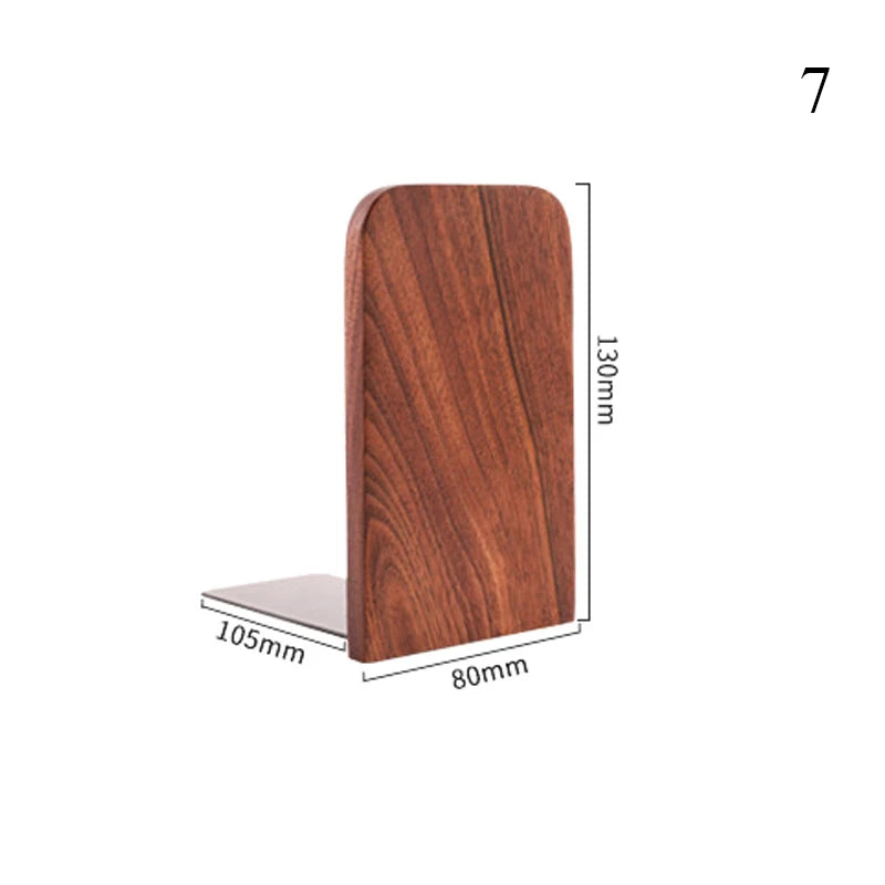 Nature Wooden Bookends Desktop Bookshelf Desk Organizer Office Home Book Accessories Storage Book Holder Wood Book Ends