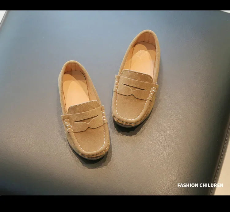 Boy Leather Shoe Fashion Solid Color Versatile Kids School Causal Single Shoes Breathable Non-slip Children Slip-on Flat Loafers