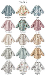 New Children Feeding Aprons Long Sleeve Baby Bib with Pocket Full Cover Baby Bibs with Pocket Waterproof Long Sleeve Bibs