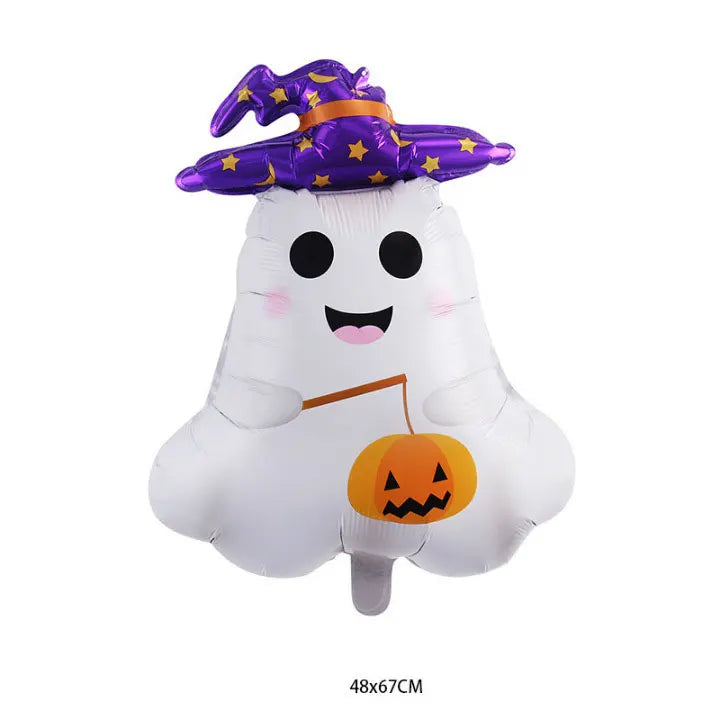 2026 Large Halloween Aluminum Film Balloons Bat Pumpkin Ghost Monster Inflatable Seated Standing Halloween Balloon Party Supplie