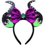 2025 New Style Mickey Minnie Ear Headband Sequin Bows Girl Adult Kids Halloween Party Cosplay Hair Accessories Princess Hairband
