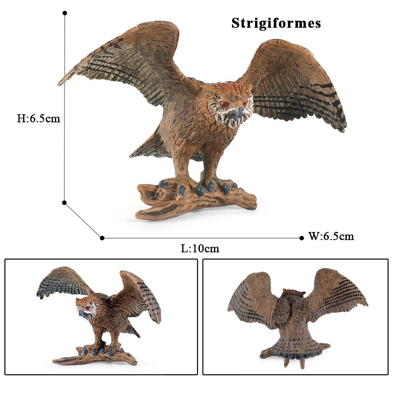 Oenux Wild Bird Animals Forest Night Eagle Condor Figurines PVC Action Figure Garden Decoration Education Miniature Toy Kid Gift