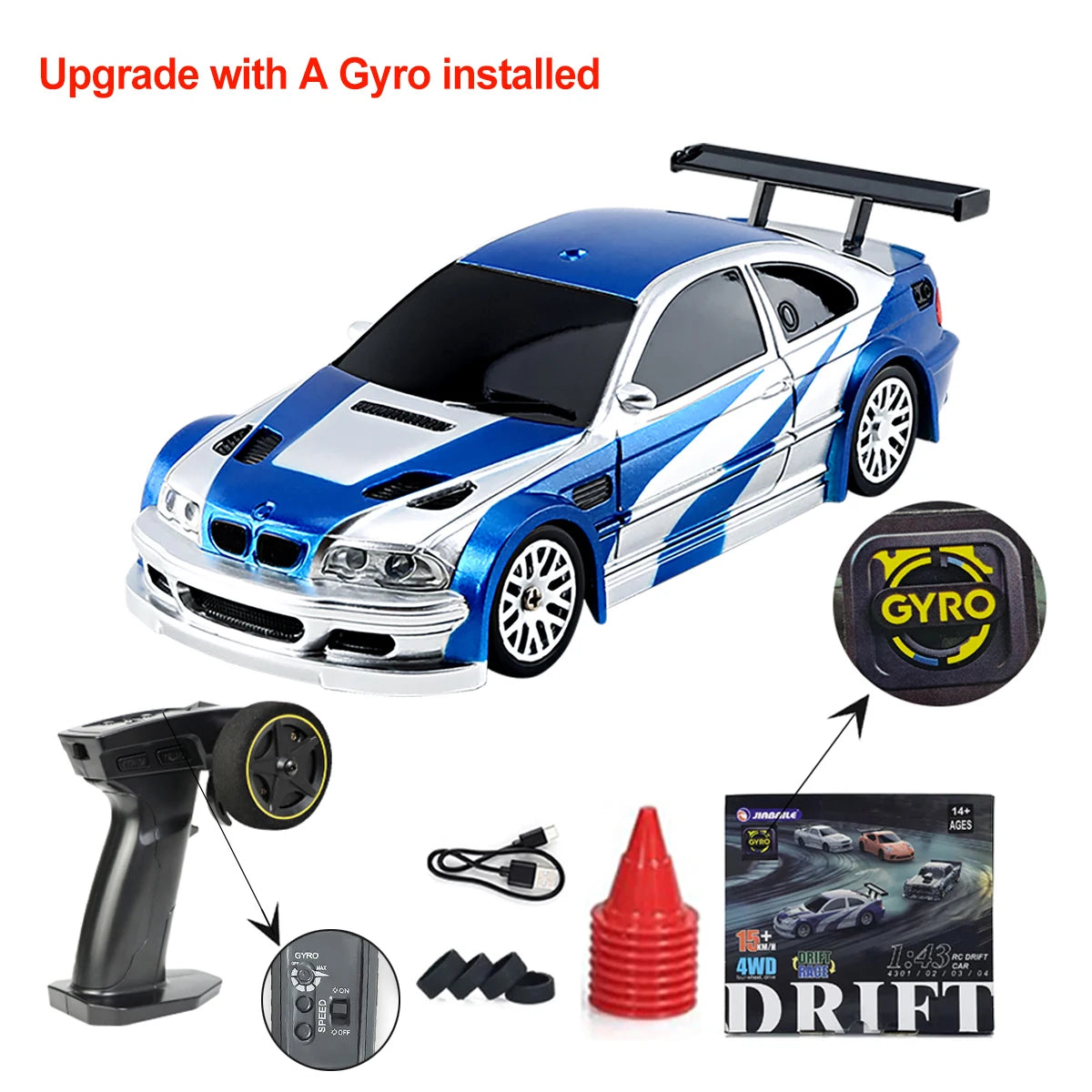 Gyro 4WD RC Drift Racing Car High-Speed Radio Control Toy