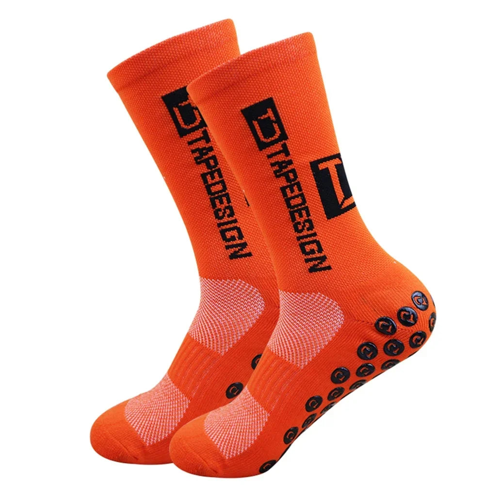 1 Pair Non Slip Soccer Socks Men Non Skid Grip Football Basketball Sport Cycling Socks 2025 New
