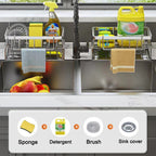 Sink Cleaning Tools Storage Rack Kitchen Multifunctional Stainless Steel Drain Rack for Sponge Cleanser Organizer Rag Hanger