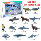 12pcs/set Plastic Simulated Sea Life Toy Model Realistic Marine Animals Whale Shark Dolphin Turtle Toys For Christmas Gifts