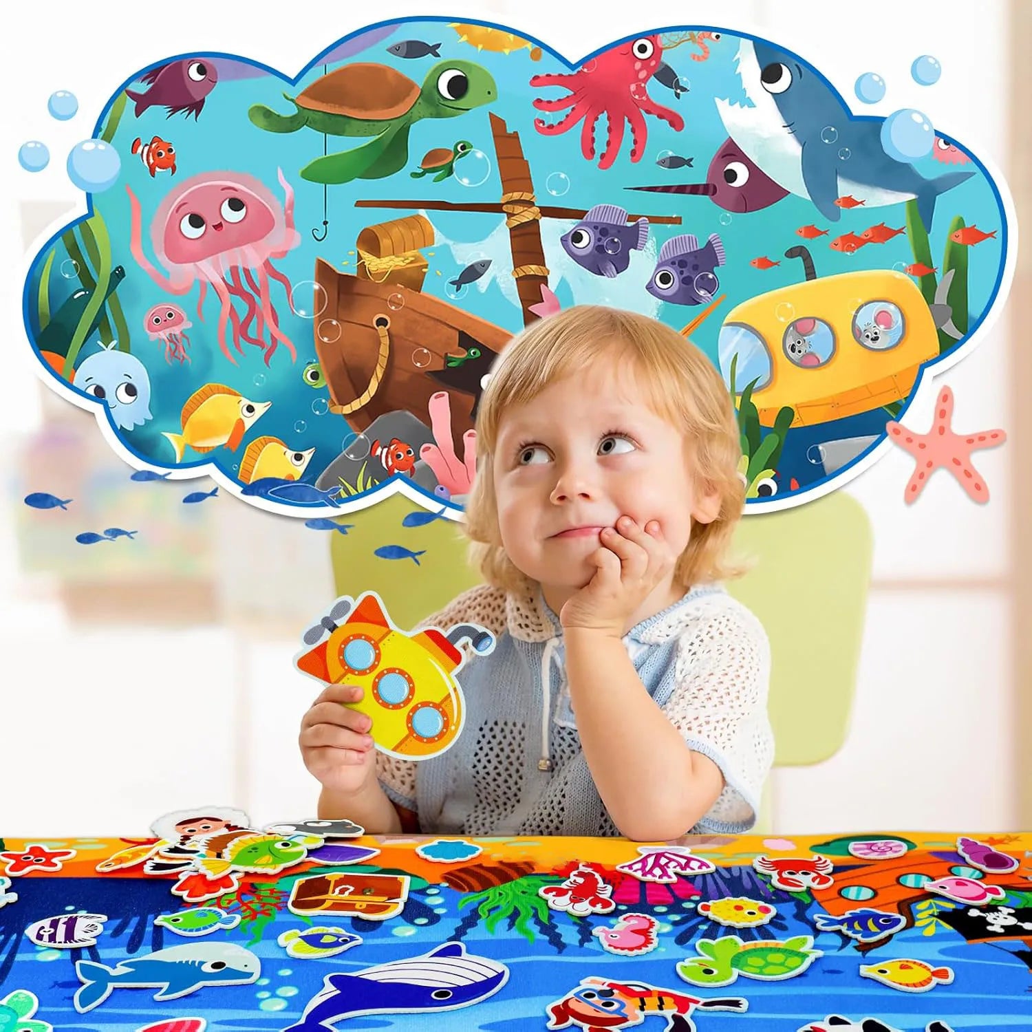 Zoo Animals Felt Story Board Montessori Learning Toy