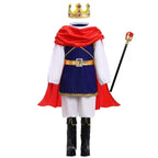 7 Pieces King Carnival Costume Medieval Royal Red Prince Full Set Outfits Halloween Birthday Party Fancy Dress Up Cosplay Wear