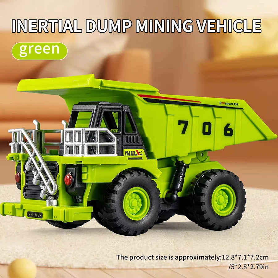 1pcs Mini Children Inertia Car Toy Simulation Mining Engineering Car Toy Model Creative  Games Pull Back Car Mining Car Boy Gift