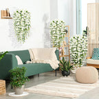 1/2Pc 75cm White Artificial Morning Glory Wall Hanging Faux Violet Plants Hanging Flowers Vines for Home Garden Wedding Decor