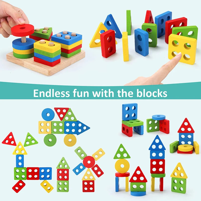 Montessori Wooden Toys Set for Babies Educational Learning Puzzle Toy
