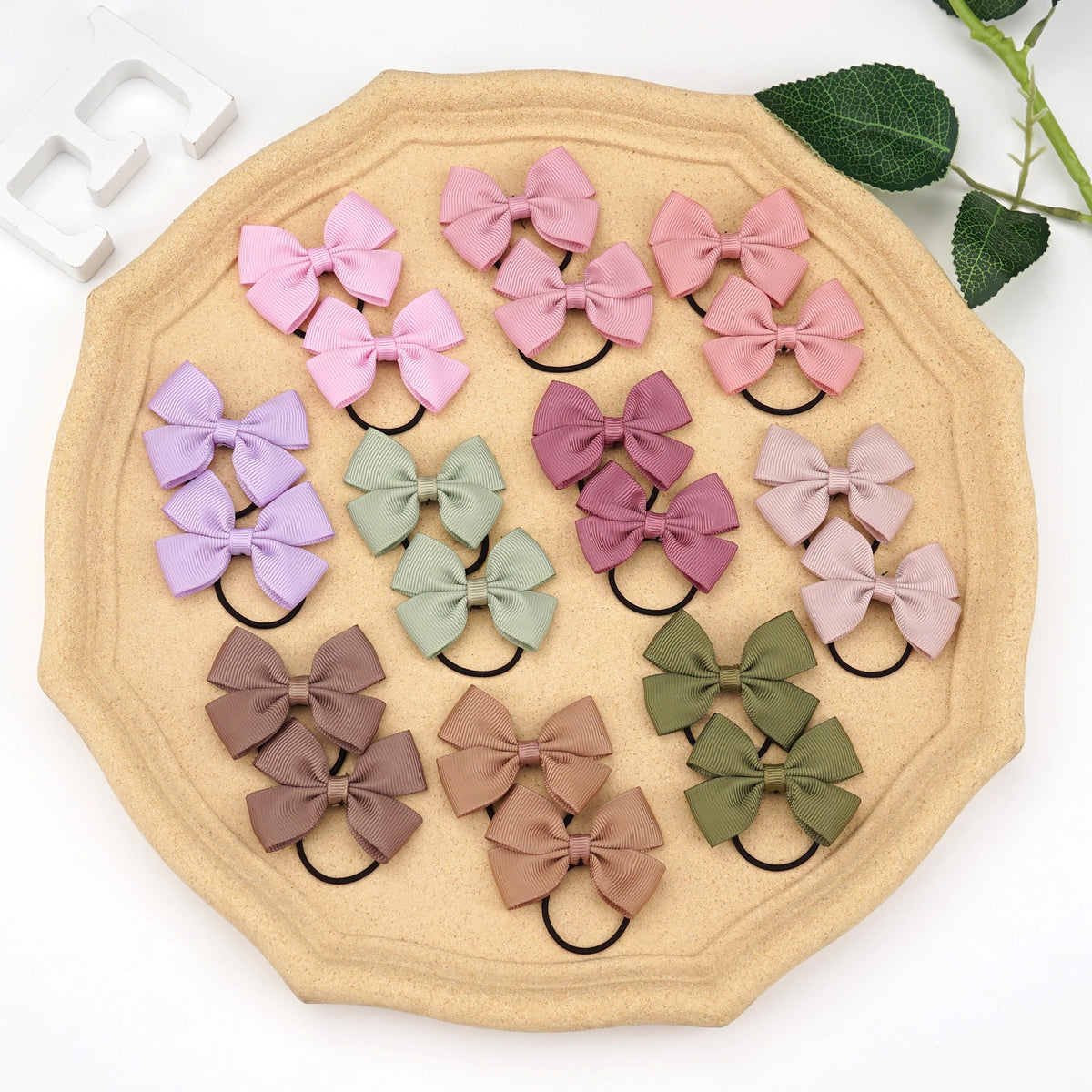 20/40/50 Pcs 2" Grosgrain Ribbon Pigtail Hair Bows Elastic Hair Ties Hair Bands Holders Hair Accessories for Baby Girls Infants