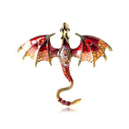 Fashion Enamel Dragon Brooches For Men Women Rhinestone Flying Dragon Clothes Suit Party Office Brooch Pins Jewelry Accessories