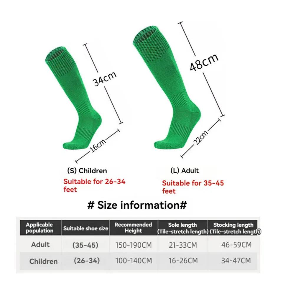 Loogdeel 26-45 Football Sports Socks Cotton Soft Breathable Soccer Baseball Adults Legging Long Stockings Children Boys Girls