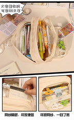 Large Capacity Simple and Versatile Japanese Pencil Case Stationery Box for Female Primary School Students, Junior High School S