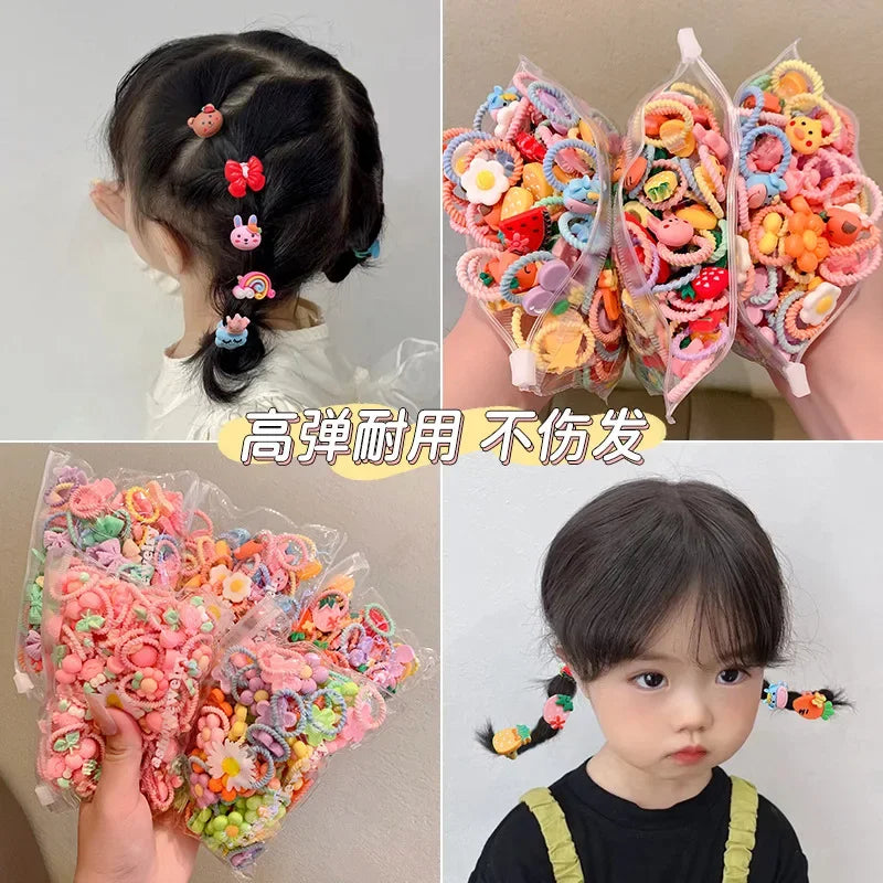 Children's Rubber Band Does Not Hurt The Hair Elastic Girl Head Rope Small Tie Hair Chirp Scrunchies Headdress Baby Accessories