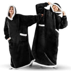 150cm Super Long Flannel Blanket Cold-proof Nightgown Pyjamas Sleeves Winter Hoodies Sweatshirt Women Men Pullover Fleece Giant