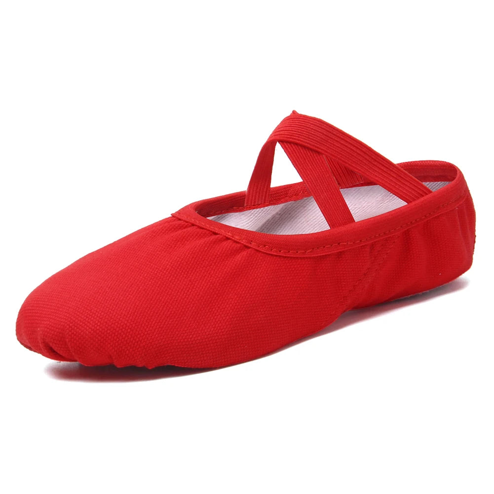 Canvas Ballet Shoes Split Sole Dance Slippers for Kids Adults