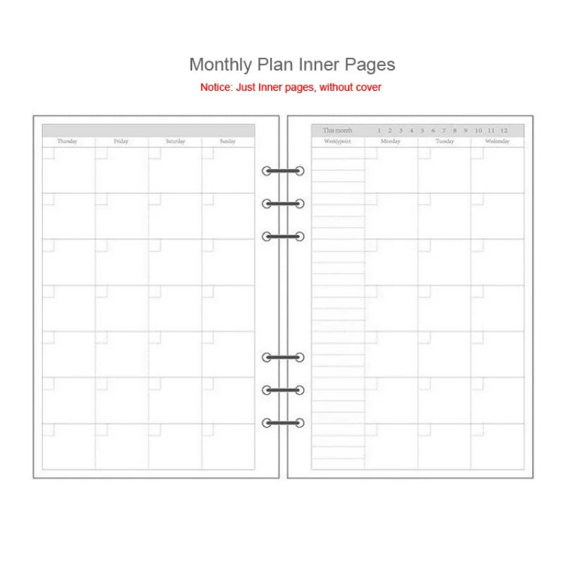 A5 A6 A7 Laser Notebook Planner Organizer Binder Books Journal Sketchbook Accessories Diary Office Supplies Notebook