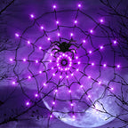 Halloween Ghost LED String Lights – Colorful Spider Web Decor