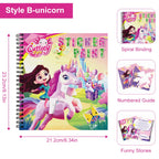 1/2PCS CutteeyFyry Sticker Book By Number Unicorn Stickers Paint Book For Kids Paint by Number Sticker Book Keep Kids Busy
