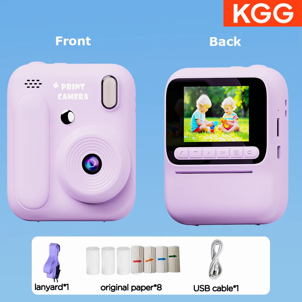 Kids Instant Camera Color Printing Camera 32GB 1080P Thermal Print Toys Camera Print Photo Video Games Music Children Gift