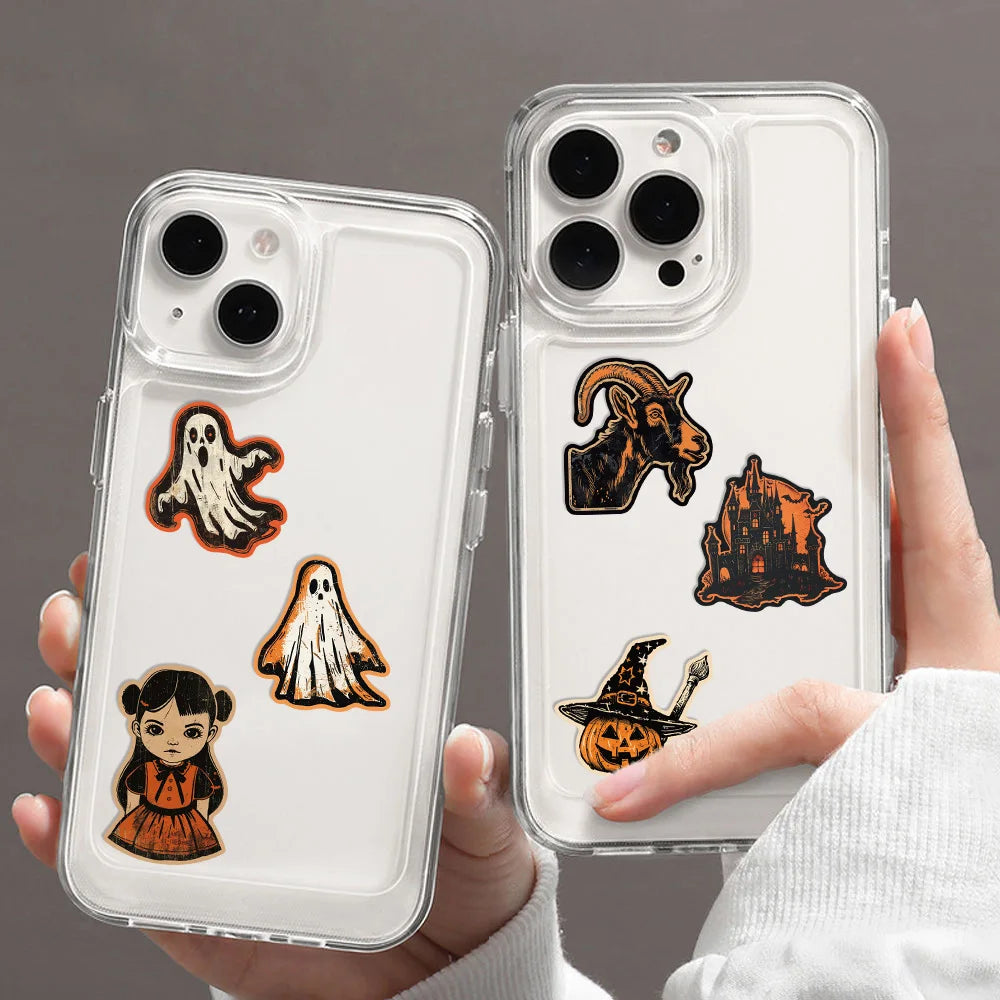 50PCS Retro Halloween Graffiti Stickers Aesthetic Phone Bike Wall Scrapbook Motorcycle Waterproof Sticker for Kids Toys Gifts