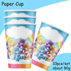 Care Bear Party Supplies Disposable Plate  Napkin Tablecloth Cake Topper Gifts Bag Kids for Birthday Party Decorations Set Gifts