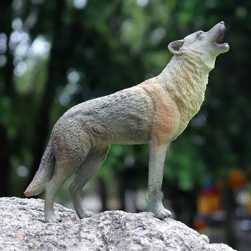Oenux Wild Beast Animals Small Gray Wolf Maned Wolf Baby Wolves Simulation Model Action Figures Collection PVC Gift Kid Toy Gift