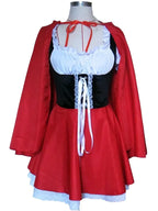 Little Red Riding Hood Costume Cape Dress up Halloween Cosplay Fairy Tale Princess for Women Adult