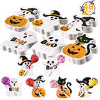 48pcs Halloween Lollipop Holder Cards Cute Pumpkin Ghost Pattern for Birthday Halloween Party Decoration DIY Gifts Supplies