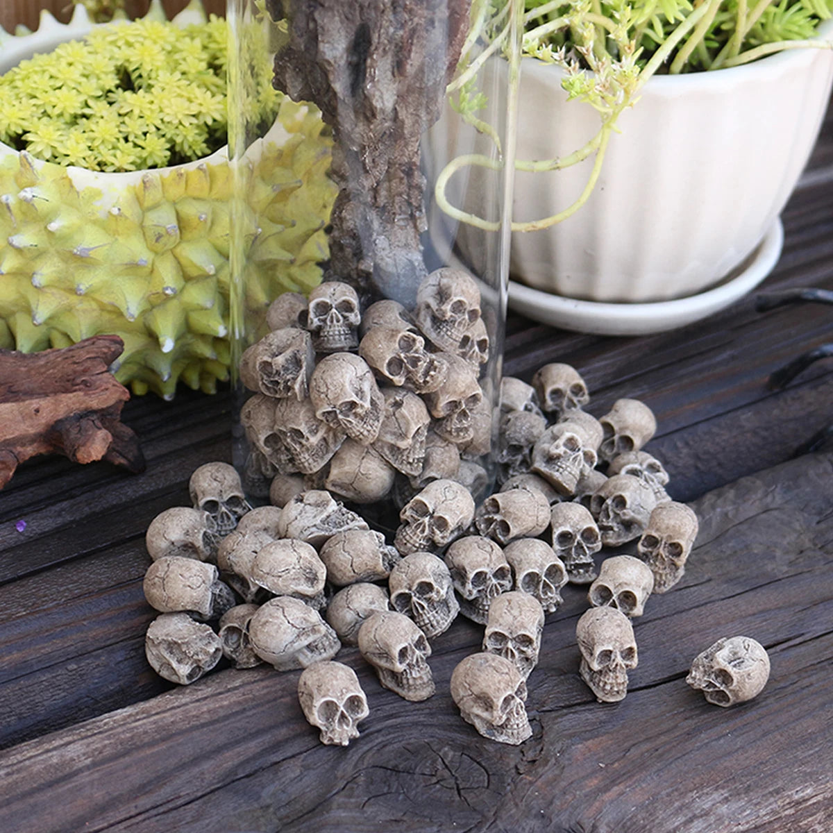 20 PCS Creative Miniature Skull, Cool Miniature Skull for Garden Bonsai Decoration, Resin Crafts