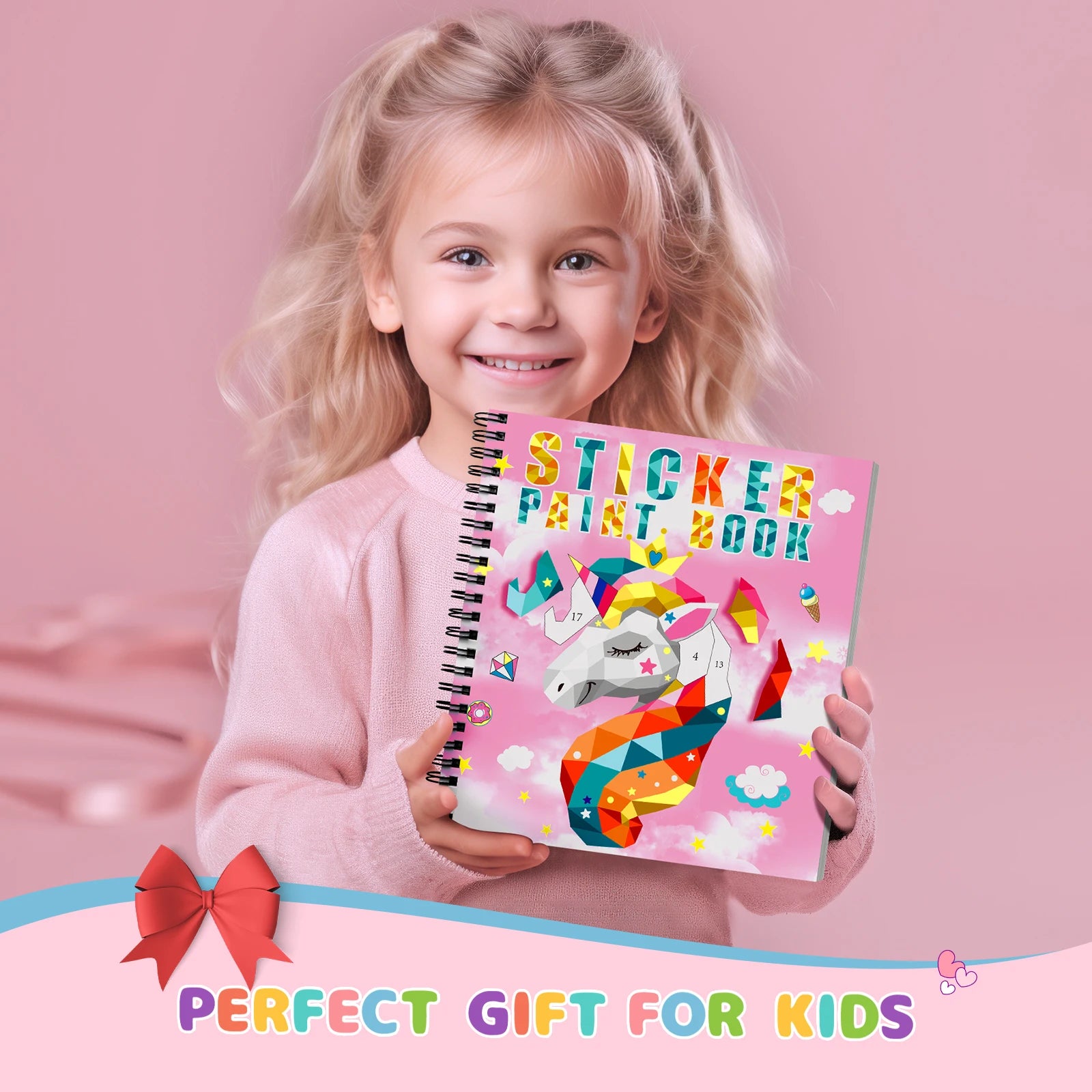 1-6PCS Sticker Book For Kids Unicorn Sticker Paint Book Mermaid Children's Sticker By Number For Birthday Gift Girls Stationery