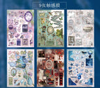 TIANZI 30/60 Sheets Cute Die cut Stickers book Retro Cartoon Handmade Scrapbooking Handbook Material Phone Stickers Kids Gift