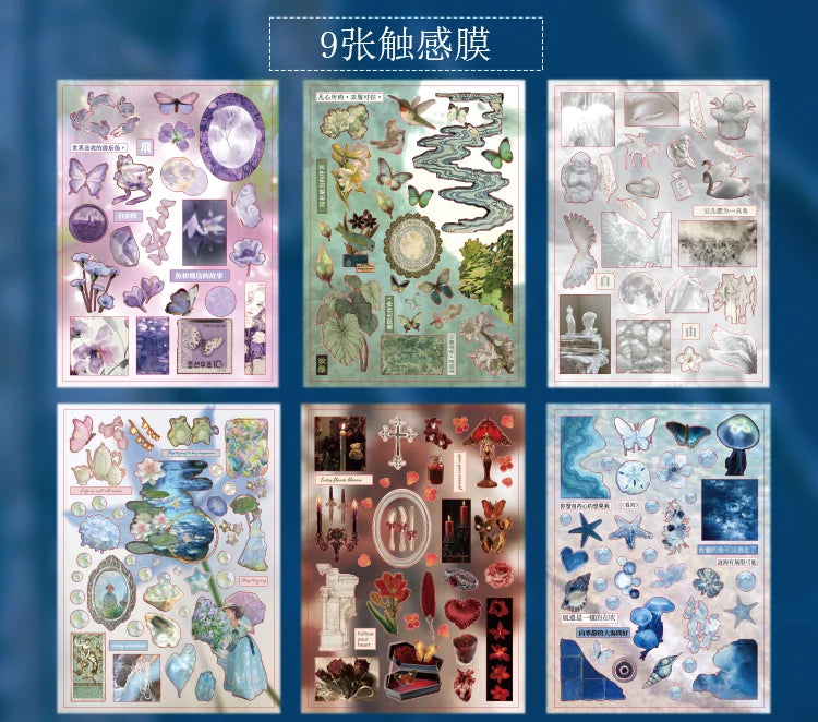 TIANZI 30/60 Sheets Cute Die cut Stickers book Retro Cartoon Handmade Scrapbooking Handbook Material Phone Stickers Kids Gift