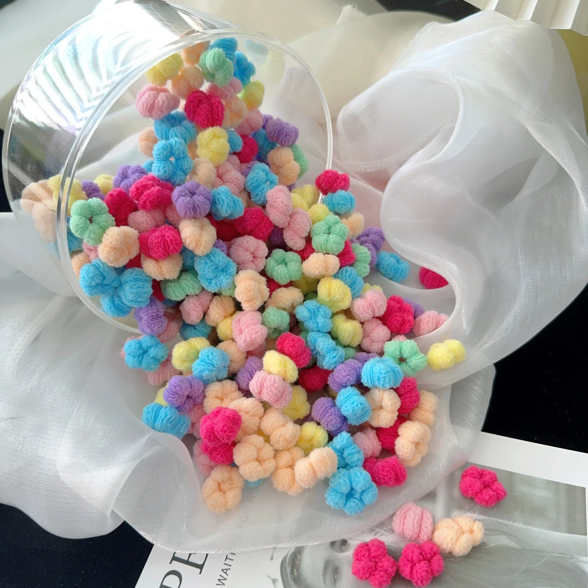 50/100Pcs Colorful Basic Nylon Ealstic Hair Ties for Girls Ponytail Hold Scrunchie Rubber Band Kid Fashion Hair Accessories