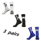 3Pairs/Lot New in ANTI SLIP Tapedesign Football Socks Mid Calf Non-Slip Soccer Sport Cycling Sports Mens Sock Women