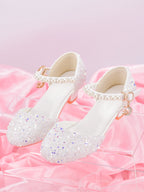 Girls Princess Party Heels Shiny Star Dress Shoes for Kids